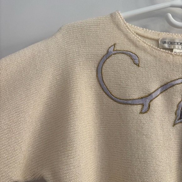 Elegant Cream Floral Sweater - Picture 8 of 14